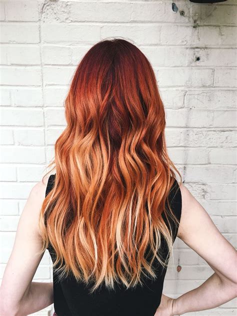 Red To Copper Hairwaytokale Blonde Tips Summer Hair Color Balayage Hair