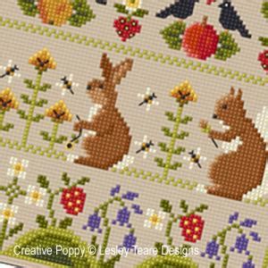 Lesley Teare Designs Country Garden Sampler Cross Stitch Pattern