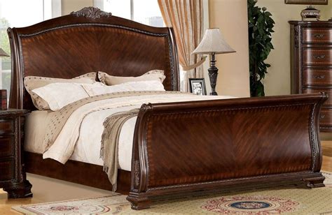 Penbroke Brown Cherry Queen Sleigh Bed from Furniture of America ...