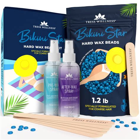 Tress Wellness Bikini Star Hard Wax Beads Kit Lb With Pre After