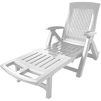 Chaise Longue Plastique Blanc Vidaxl Chaise Inclinable De Jardin