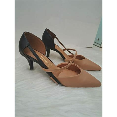 Scarpin Vizzano Preto Nude Shopee Brasil
