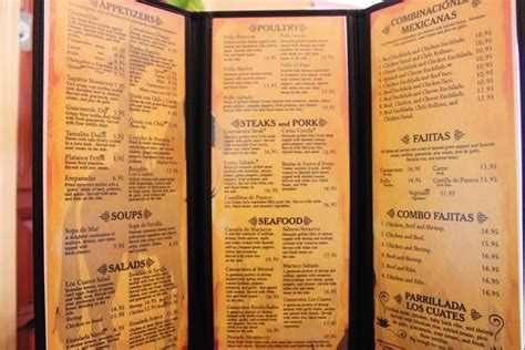 Menu At Los Cuates Restaurant Washington Wisconsin Ave Nw