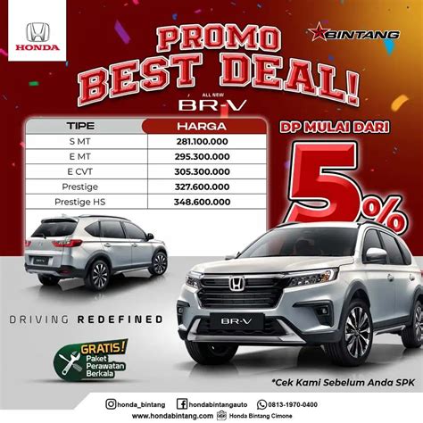 Promo Best Deal Honda All New BRV Honda Bintang Cimone