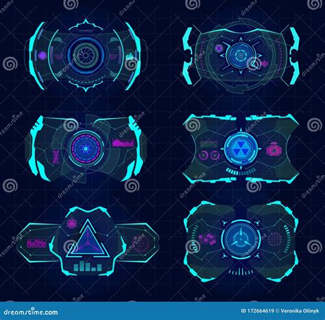 Futuristic Virtual Screen. Hud Technology Frame, Virtual Tracking Aim