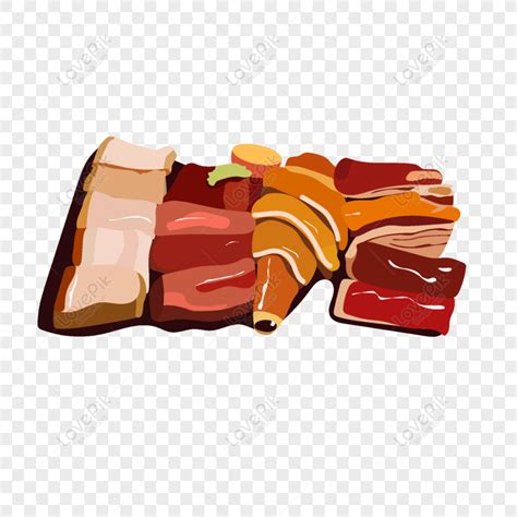 Free Cartoon Delicious Ham Meat Piece Original Element PNG Transparent PNG & AI image download ...