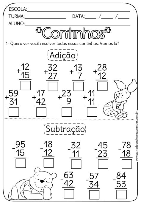 Plano De Aula Adição E Subtração 2 Ano