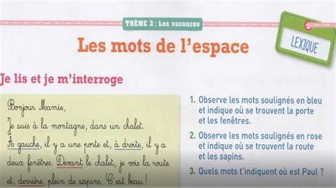 Les Mots De L Espace Lexique Cours Et Activit S Mot De Passe Ce Ce