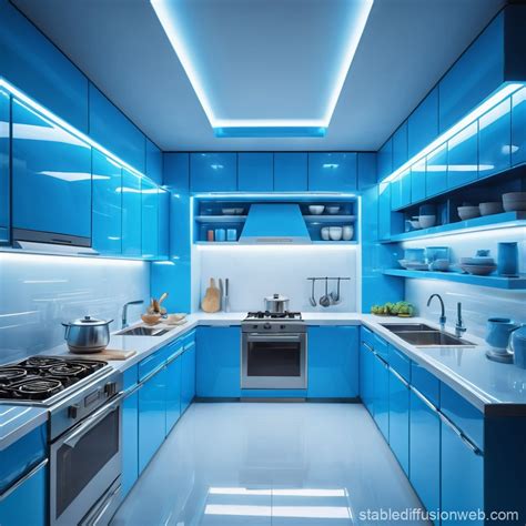 Chinese Kitchen Future Technology Scene Stable Diffusion Online