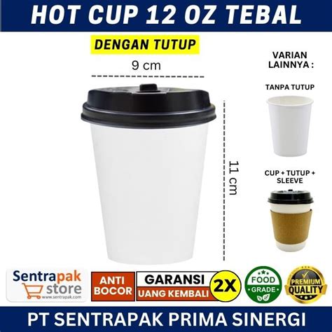 Jual Paper Cup Oz Hot Tebal Dengan Tutup Gelas Kertas Kopi Oz Shopee Indonesia