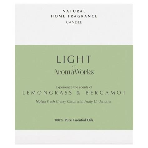 Aromaworks Candle Lemongrass And Bergamot Ocado