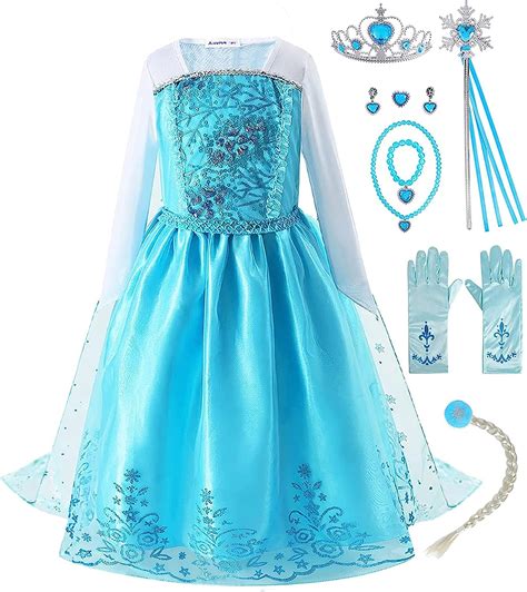 Disfraz De Princesa Elsa Para Niñas Vestido De Frozen Para Halloween