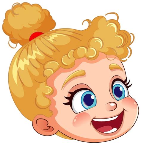 Free Vector Cute Girl Head Cartoon Character