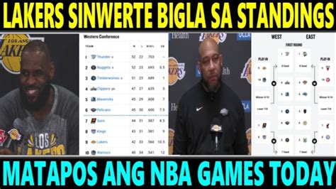 Breaking Lakers Sinwerte Bigla Sa Standings Matapos Ang Nba Games