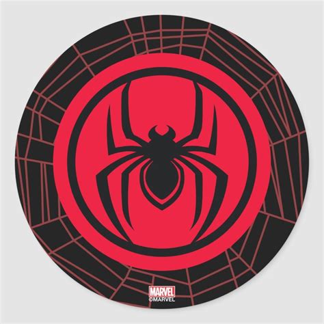 Kid Arachnid Logo Classic Round Sticker Zazzle Marvel Spiderman Art