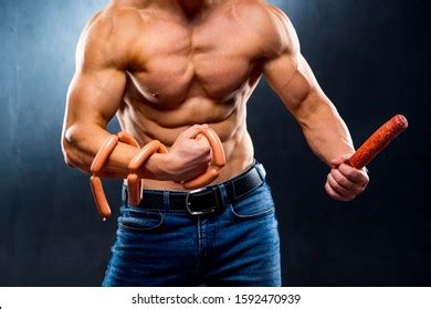 Athlete Naked Torso Playing Muscles Smoked Stock Photo Shutterstock