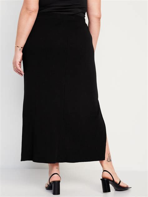 High Waisted Rib Knit Maxi Skirt Old Navy