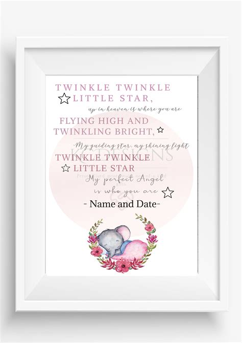 Personalised Baby Memorial T Print Infant Loss Stillbirth Etsy