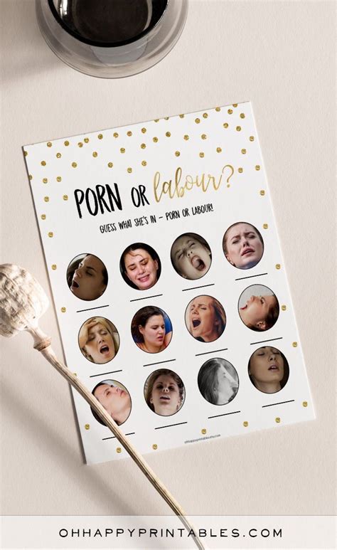 Porn Or Labor Baby Game Gold Glitter Baby Shower Artofit