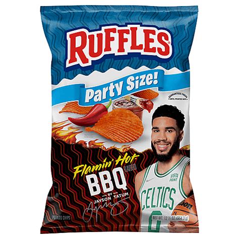 Ruffles Potato Chips Flamin Hot Bbq Flavored Party Size Oz Shop Foodtown