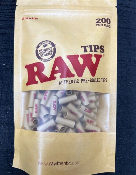 Raw Authentic Pre Rolled Tips 200 Per Bag Tobacco Blends