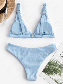 ZAFUL Ribbed Bikini Swimsuit In LIGHT SKY BLUE ZAFUL 2025