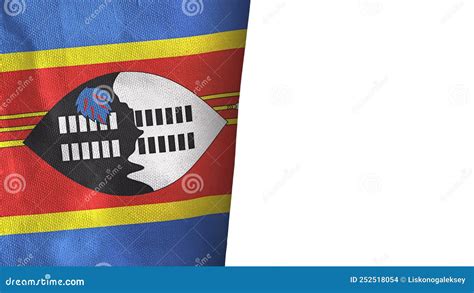 Eswatini Swaziland Flag Isolated On White With Copyspace Stock