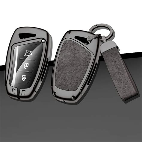 Zinc Alloy Leather Car Key Case Cover Protection For Hyundai Santa Fe