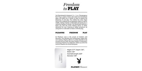 Playboy Tux Metal Anal Plug Large