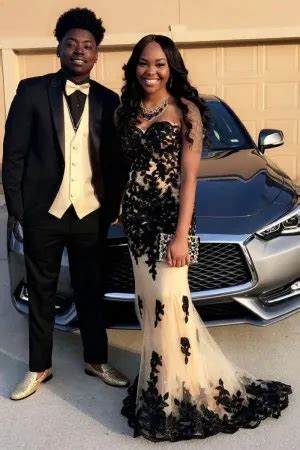 Strapless Lace Pearls Nude Pink Mermaid Prom Dress Xdressy