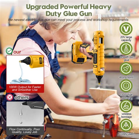Snapklik Cordless Hot Glue Gun Kit For Dewalt Battery Wireless Glue Gun