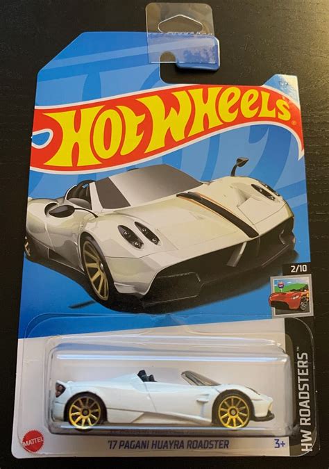 Hot Wheels Pagani Huayra Roadster White Long Card Hw Roadsters Hard To Find Collector