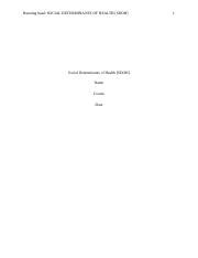 Social Determinants Of Health Revised Docx Pdf Running Head SOCIAL