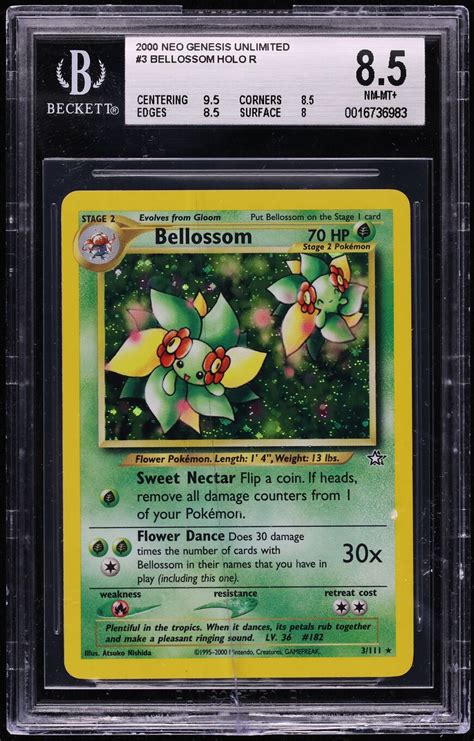 2000 Pokemon Neo Genesis Holo Bellossom 3 BGS 8 5 NM MT On Fanatics