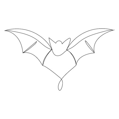 Premium Vector Continuous Single Line Art Drawing Of Cute Flying Bat