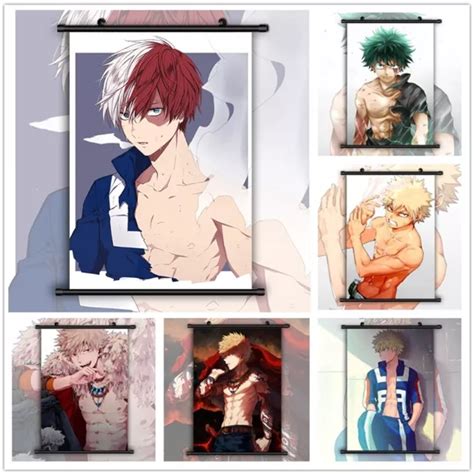 AFFICHE MURALE IMPRIMÉE Boku no Hero Academia Yaoi Bakugou HD