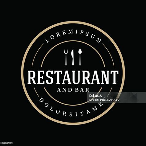 lambang restoran retro template peralatan makan desain logo