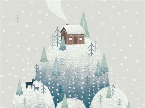 Winter Scene | Christmas illustration, Christmas drawing, Christmas art