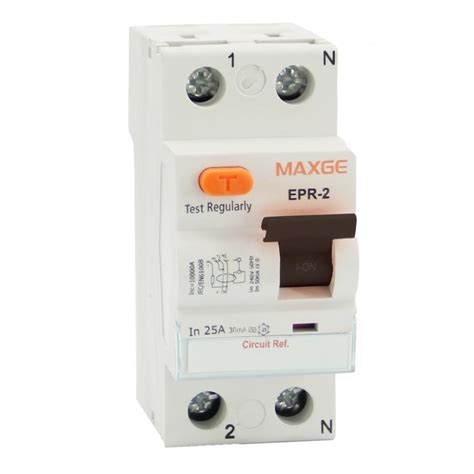 Interruptor Diferencial Residencial MAXGE 2P 25A 30mA Clase AC