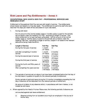 Fillable Online Sick Leave And Pay Entitlements Annex 4 Fax Email Print