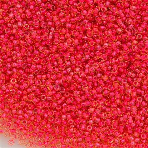 50g Toho Round Seed Bead 110 Luminous Light Topaz Inside Color Lined Aura Crystals Llc