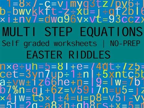 Multi Step Equations Easter Activity Teaching Resources