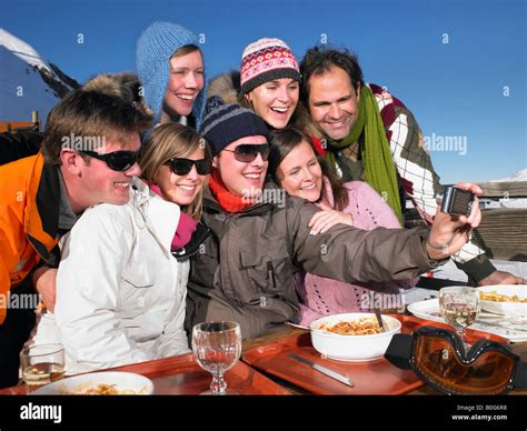 Group Taking Picture Of Themselves Stock Photo Alamy
