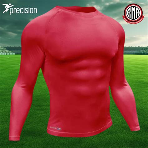 Precision Essential Baselayer Long Sleeve (Players) PRB041XSW (Red ...