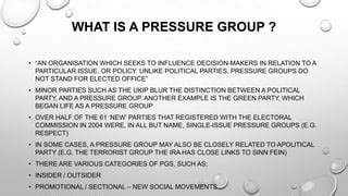 Pressure Groups The Big Picture Ppt