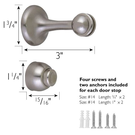 Magnetic Doorstop Satin Nickel 2 Pack ǀ Hardware And Locks ǀ Todays