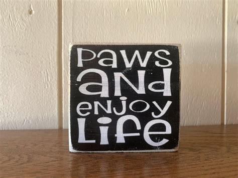 Paws And Enjoy Life Wooden Sign Bead And Board
