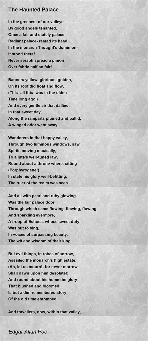 The Haunted Palace The Haunted Palace Poem By Edgar Allan Poe