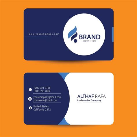 Front Back Business Card Template