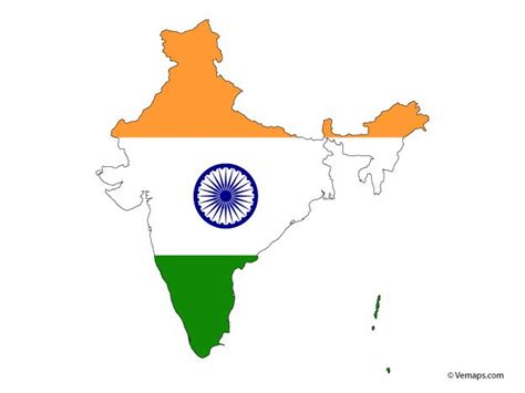 Flag Map Of India Free Vector Maps India Map Map Vector Map